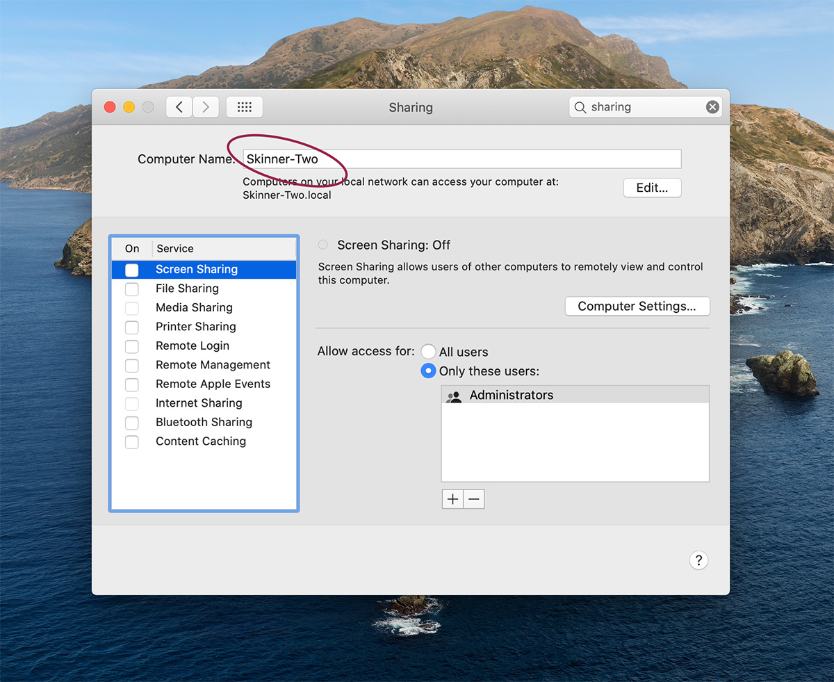 how to find hostname on mac